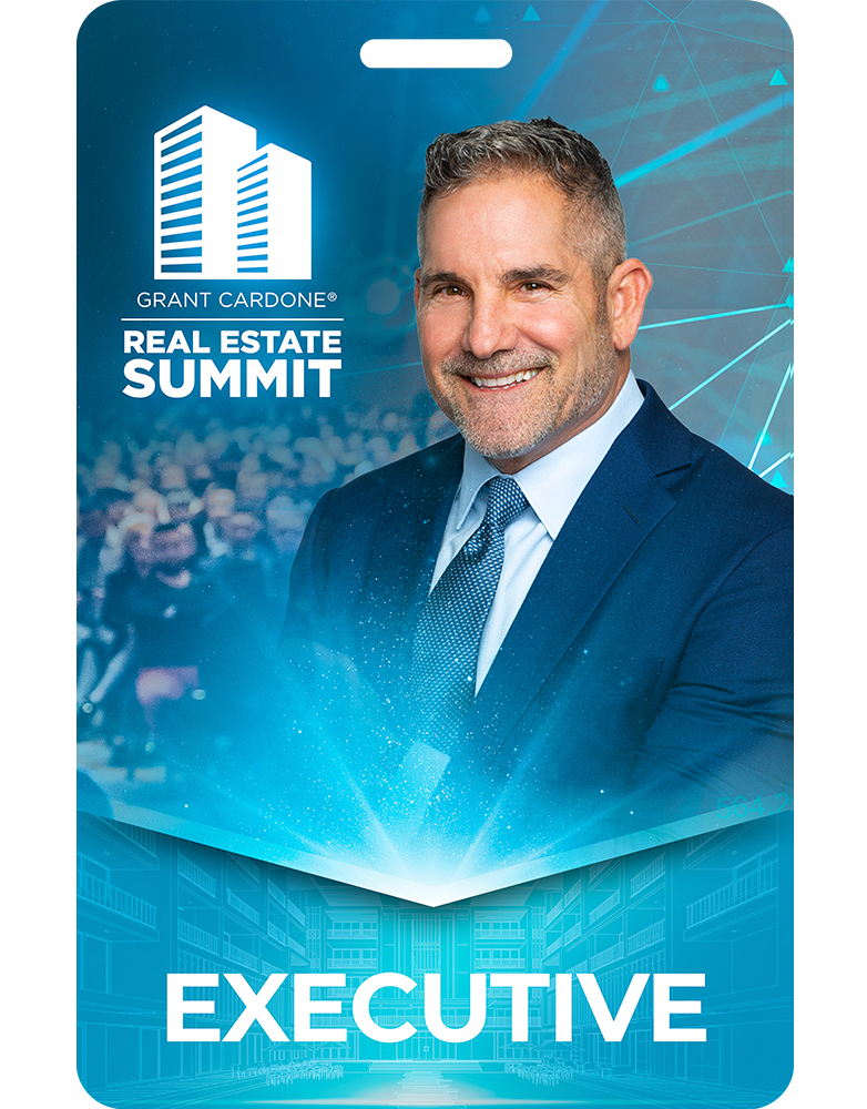 Grant Cardone Real Estate Summit Executive Pass — official event badge for the 2025 Real Estate Summit in Miami, FL featuring Grant Cardone.