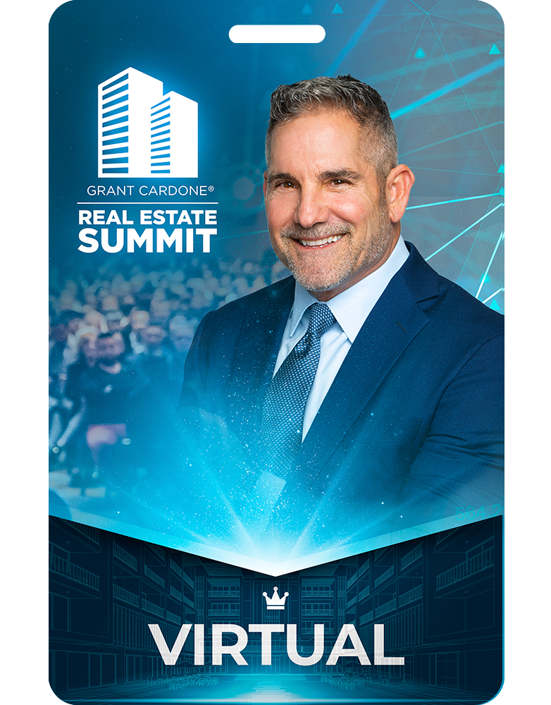 Grant Cardone Real Estate Summit Virtual Pass — official event badge for the 2025 Real Estate Summit in Miami, FL featuring Grant Cardone.